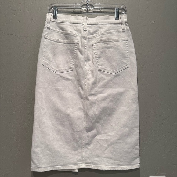 J.Crew White Denim Pencil Skirt with Front Slit Sz 27 Style AK112 - Picture 2 of 8